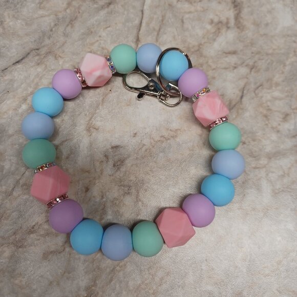 Fizzy Ocean Silicone Beaded Keychain - Picture 1 of 1